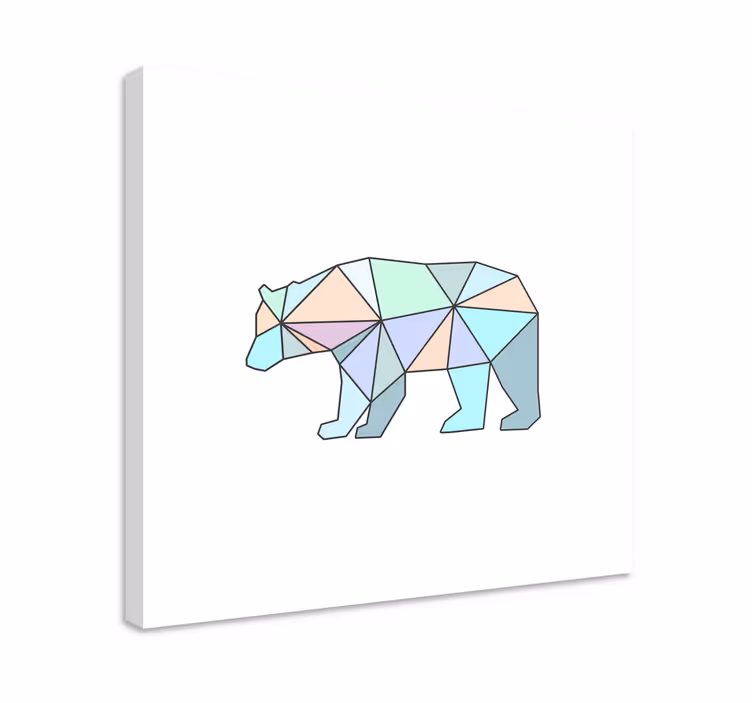 Canvas schilderij dieren geometrische beer figuur - TenStickers