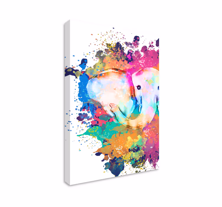 Canvas schilderij Levendig gekleurde olifant - TenStickers