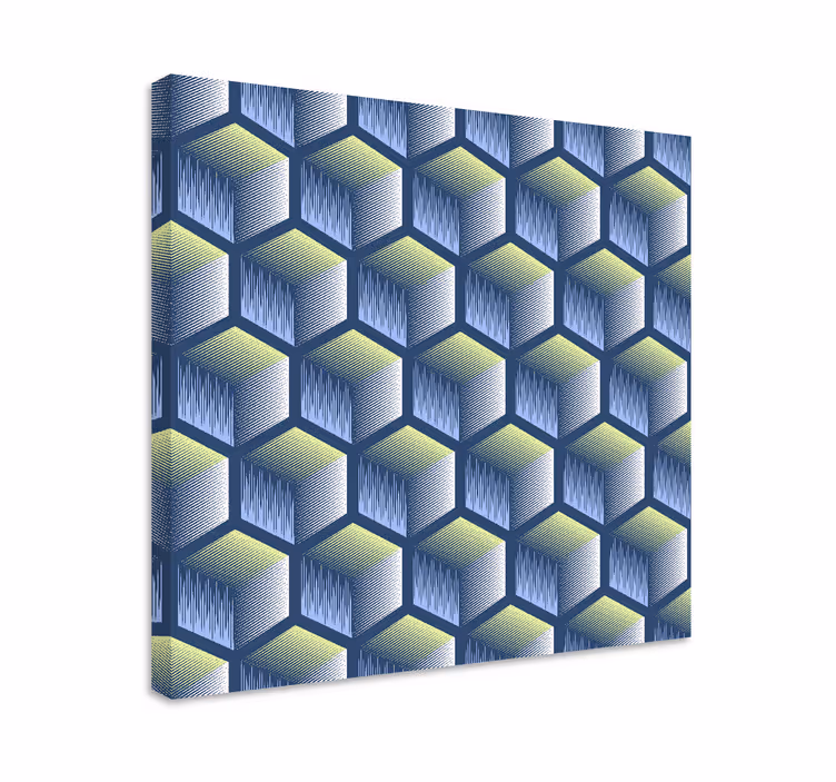 Geometrisch canvas schilderij hexagonaal cube patroon - TenStickers