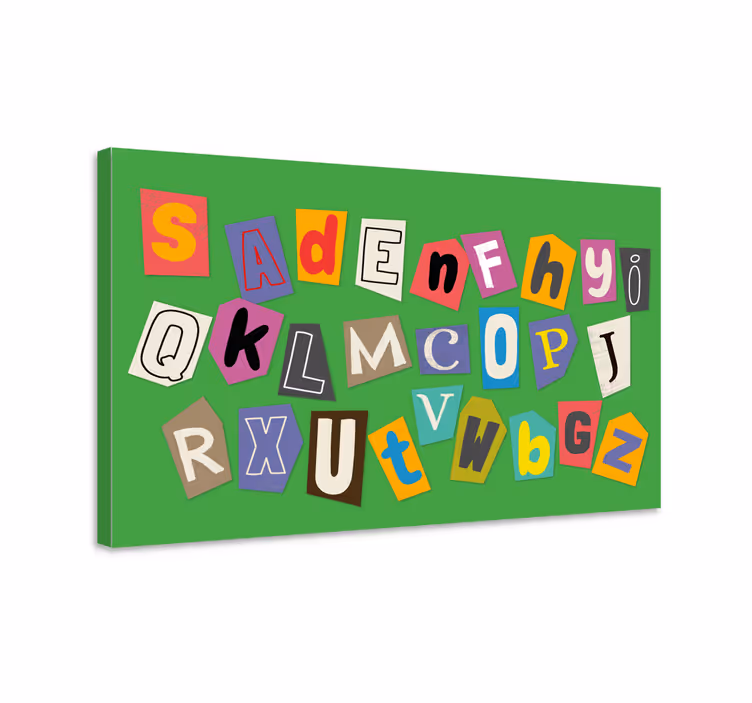 Alphabet canvas schilderij kleurrijke lettercollage - TenStickers