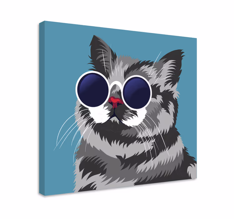 Canvas schilderij kat chic kattenportret - TenStickers