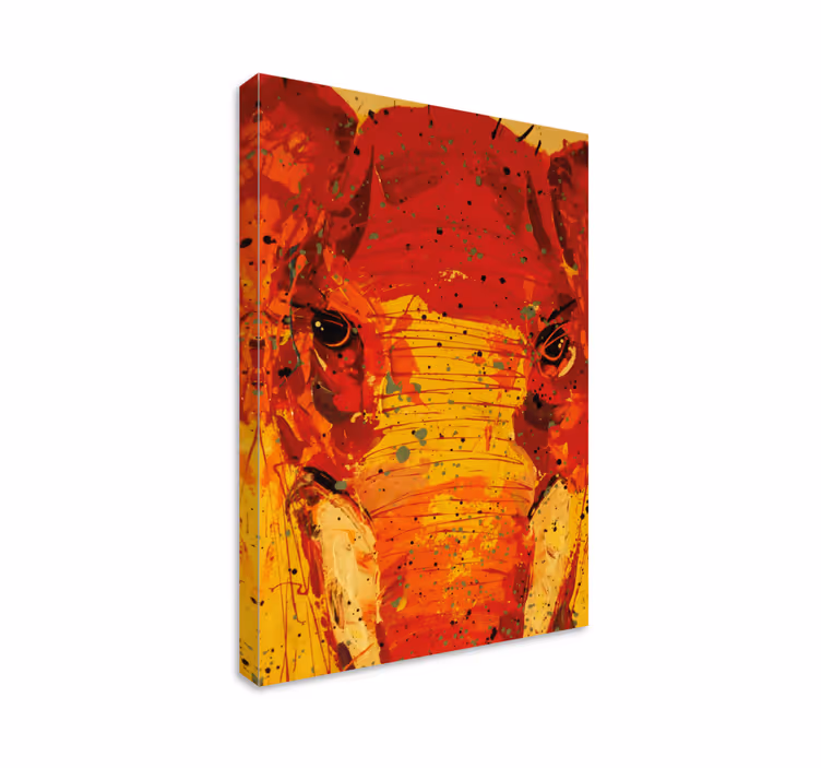 Levendig olifantenportret Canvas schilderij olifant - TenStickers