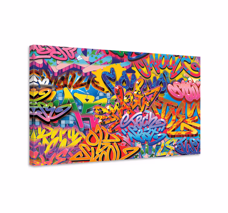 Canvas schilderij andere teksten vrolijke graffiti kunst - TenStickers