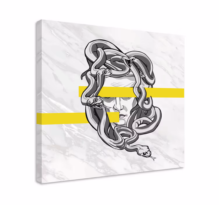 Medusa hoofd ontwerp Ornament canvas schilderij - TenStickers