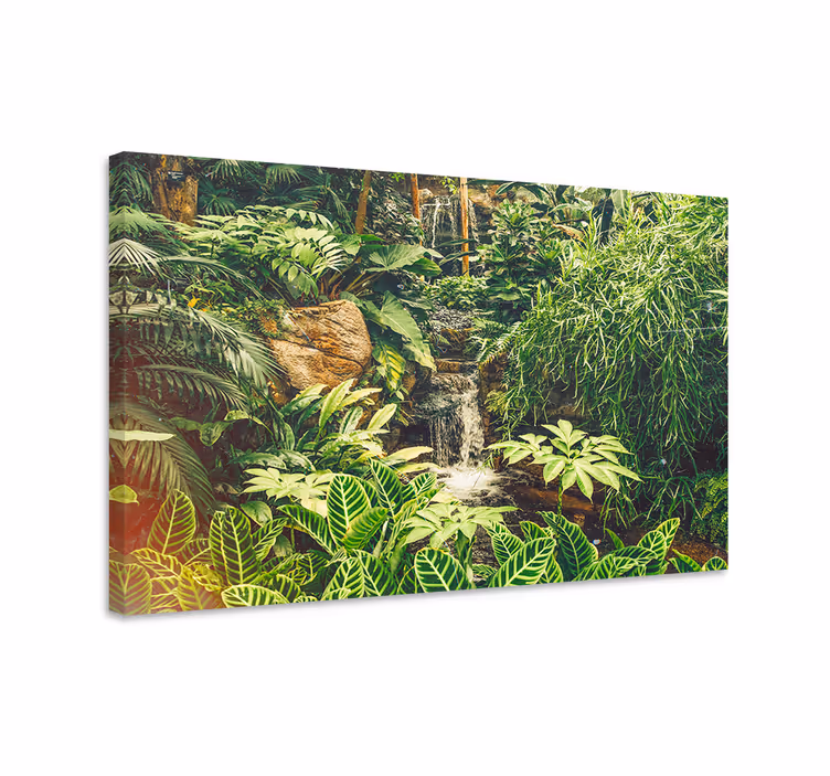 Canvas schilderij bloemen en planten tropisch paradijs - TenStickers