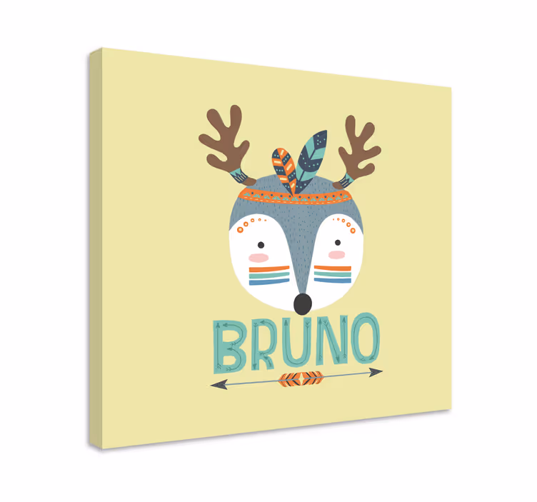 Noords bosdier Canvas schilderij baby's - TenStickers