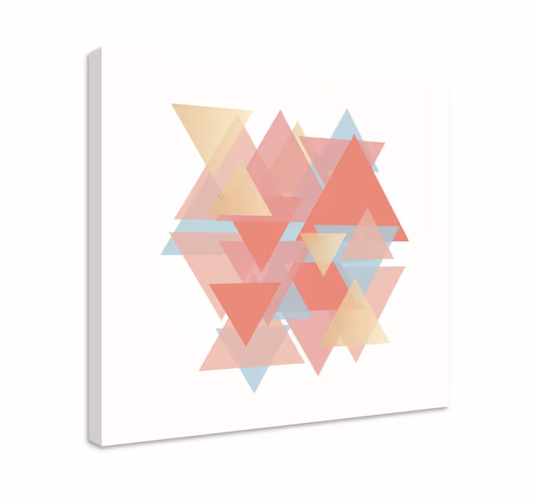 Geometrisch canvas schilderij overlappende driehoeken - TenStickers