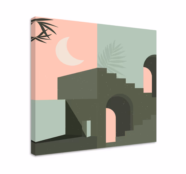Architectonische abstractie Modern canvas schilderij - TenStickers