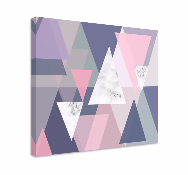 Geometrisch canvas schilderij abstracte driehoekpatronen - TenStickers