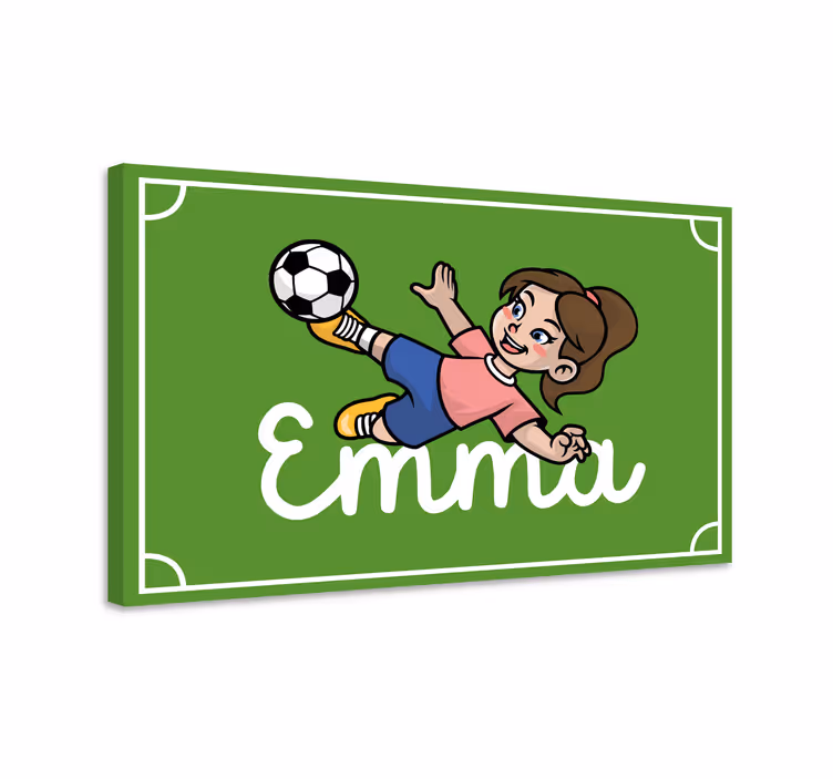 Meisje voetballer met naam - TenStickers