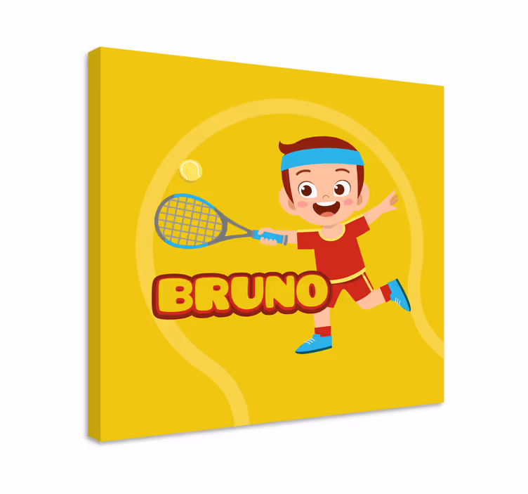 Tennisser met naam Canvas schilderij kinderen - TenStickers
