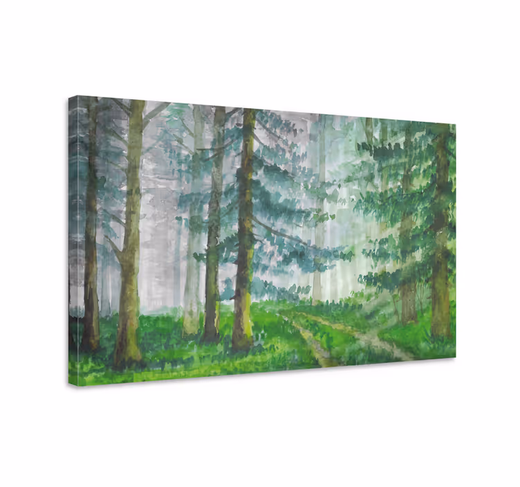 Canvas landschap mistig bospad - TenStickers