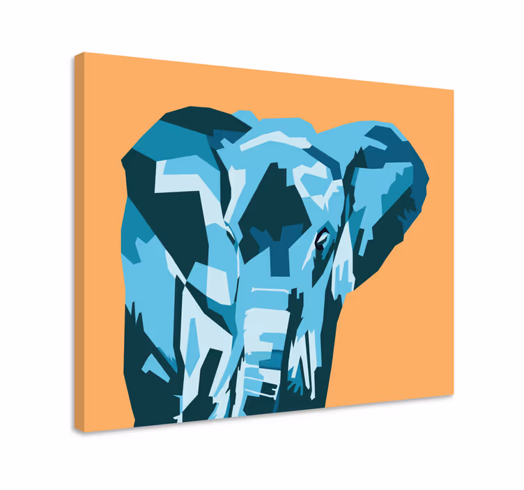 Canvas schilderij olifant gestileerd olifantenportret - TenStickers