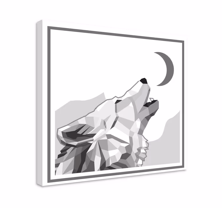 Canvas schilderij hond jankende wolf - TenStickers