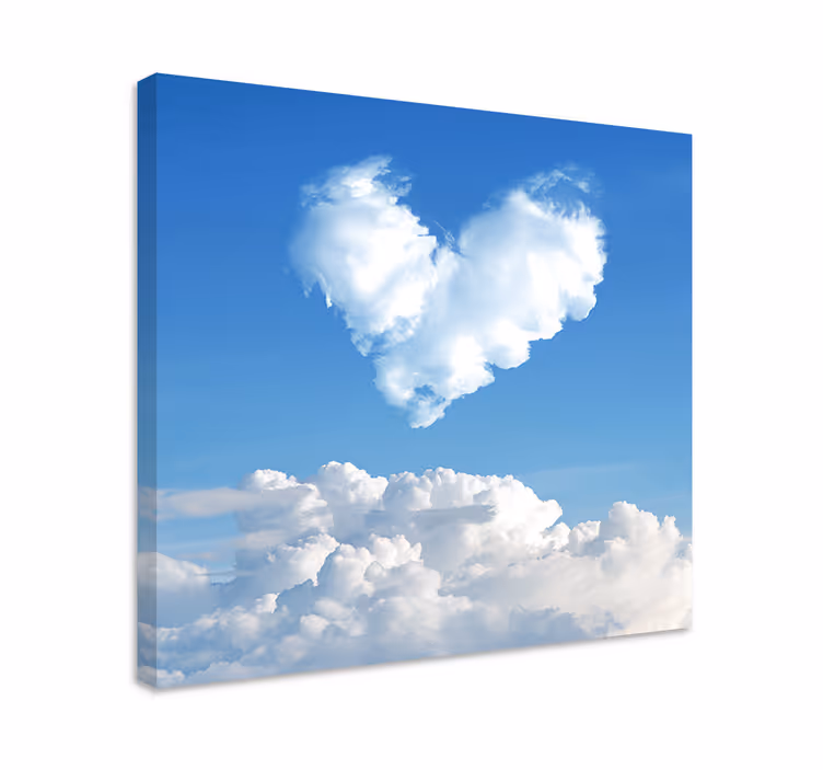 Alphabet canvas schilderij hartvormige wolk - TenStickers