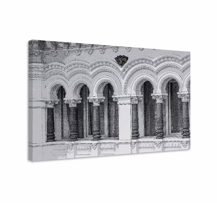 Canvas schilderij landen en steden architectonische bogen - TenStickers