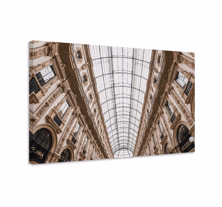 Canvas schilderij landen en steden milan galerie perspectief - TenStickers