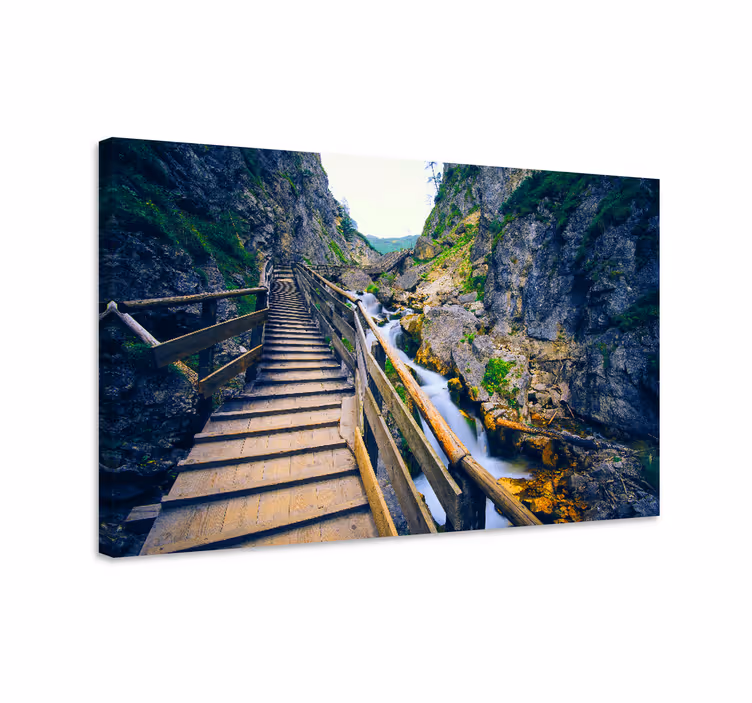 Canvas landschap schilderachtige rivierpad - TenStickers