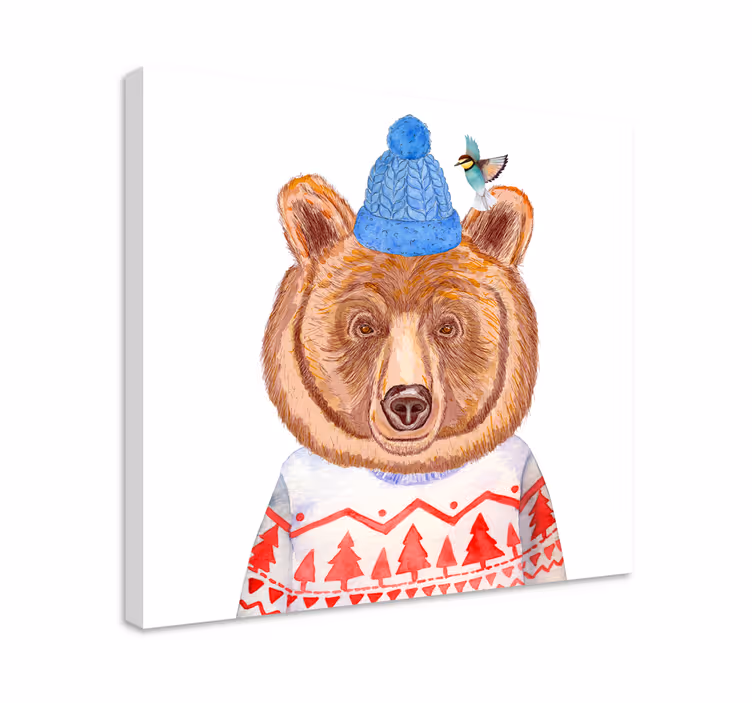 Canvas schilderij dieren schattige beren illustratie - TenStickers