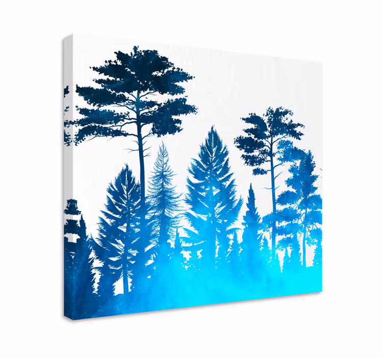 Canvas bomen silhouet boslandschap - TenStickers