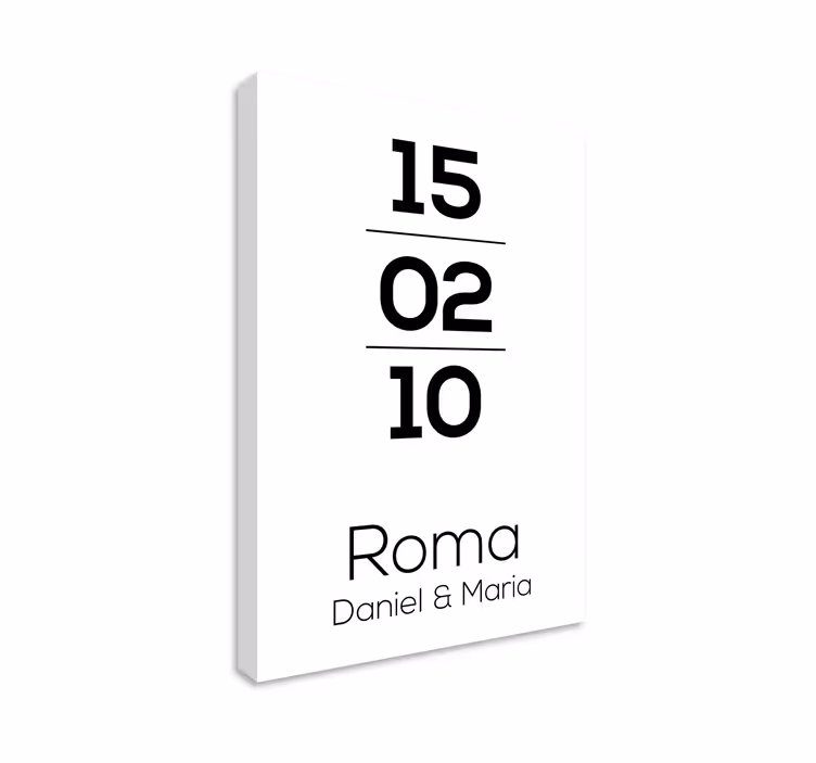 Roma datum gepersonaliseerd canvas schilderij - TenStickers