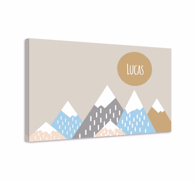 Canvas schilderij kunst bergketen ontwerp - TenStickers