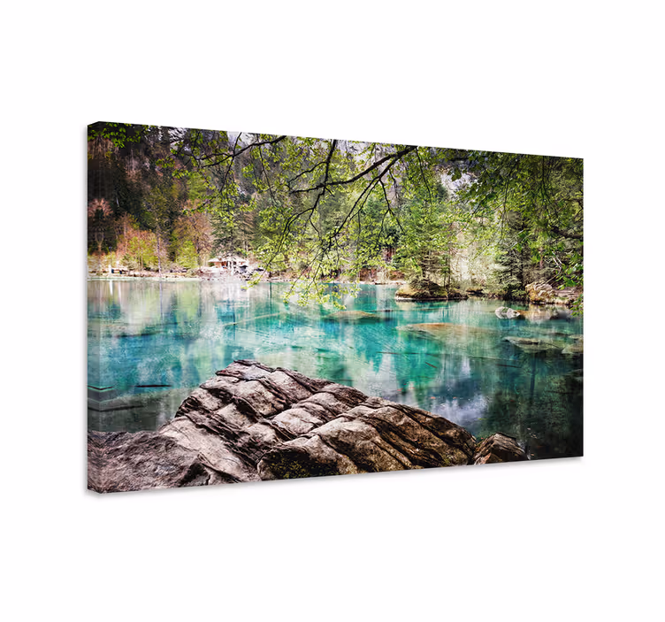 Canvas landschap vredelijk meer spiegel - TenStickers