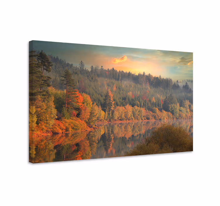 Canvas landschap herfstreflecties - TenStickers