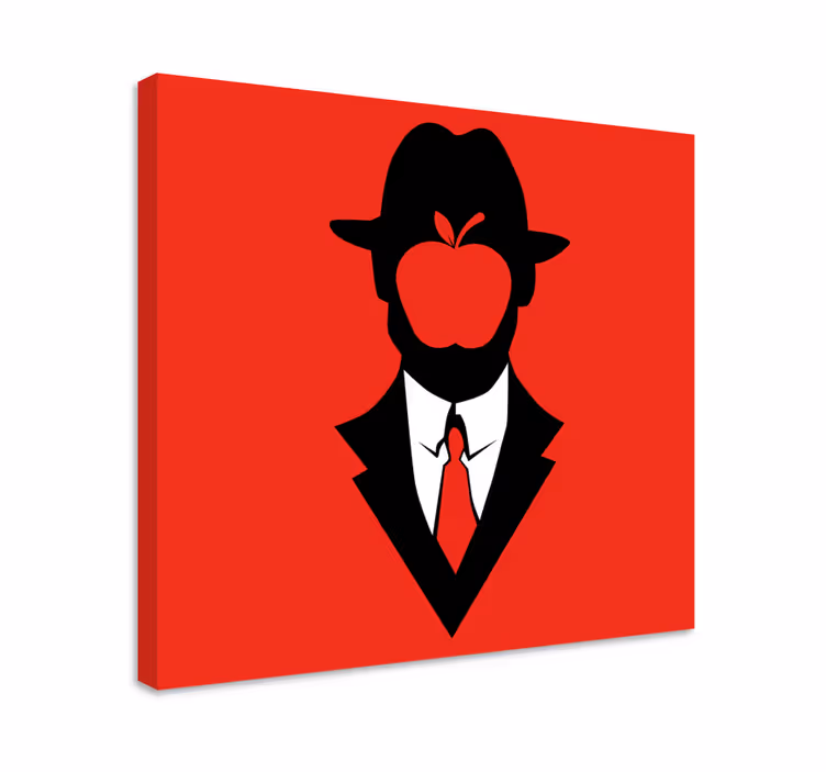 Canvas schilderij man appelgezicht - TenStickers