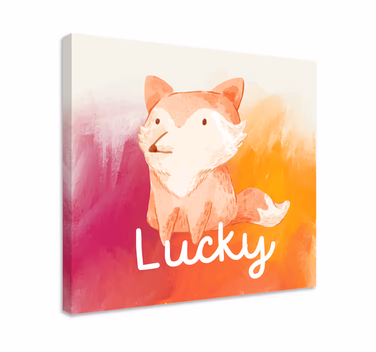 Canvas schilderij vos met naam - TenStickers