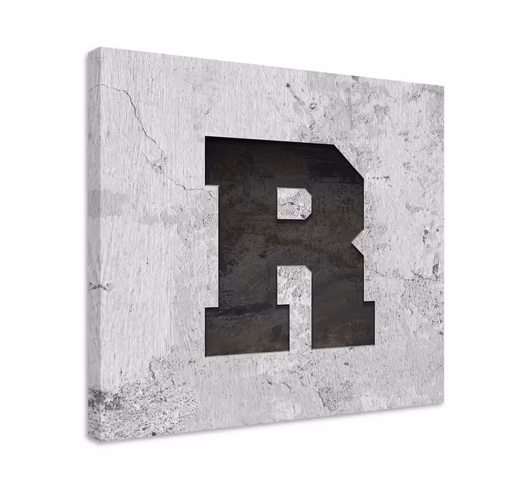 Gepersonaliseerd canvas schilderij retro letter - TenStickers