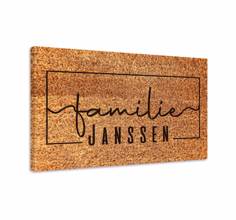 Gepersonaliseerde canvas bruine familienaam - TenStickers