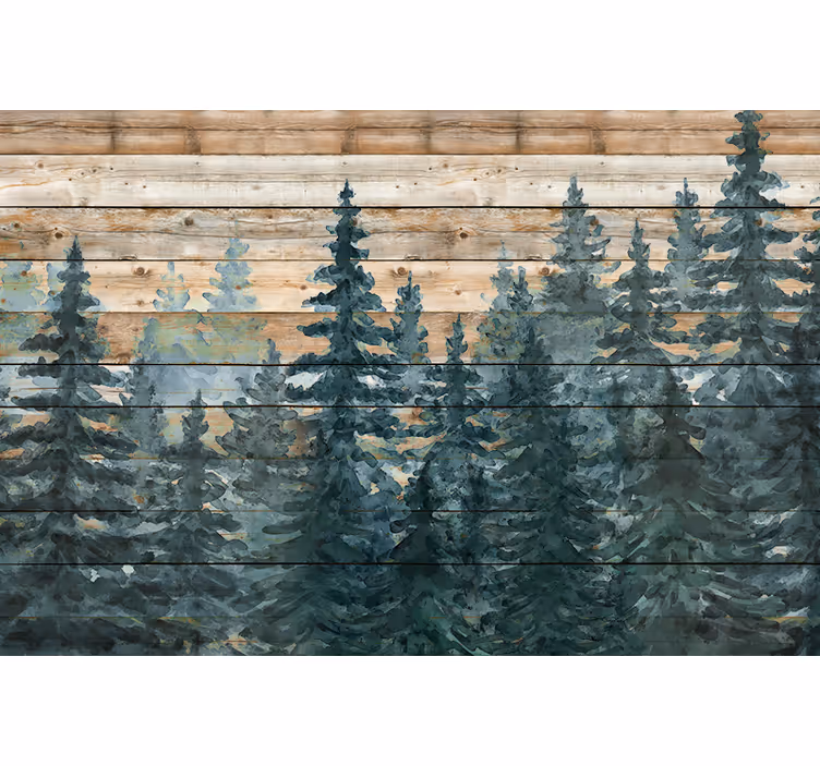 Majestueus dennenbos Canvas schilderij woonkamer - TenStickers