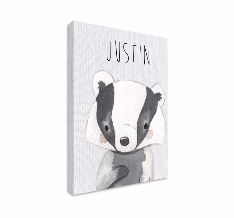 Baby das met naam Canvas schilderij kinderkamer - TenStickers