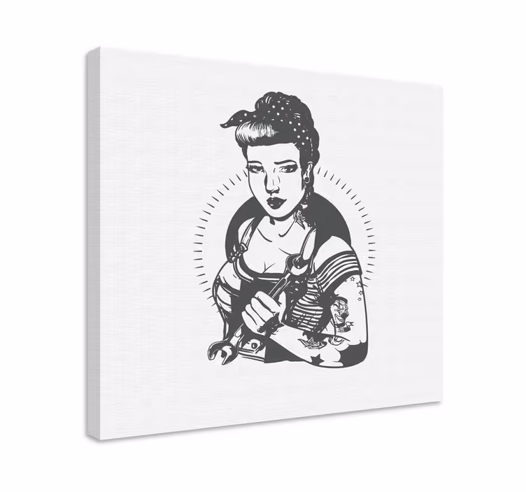 Sterke vrouwenportret Canvas schilderij mensen en karakters - TenStickers