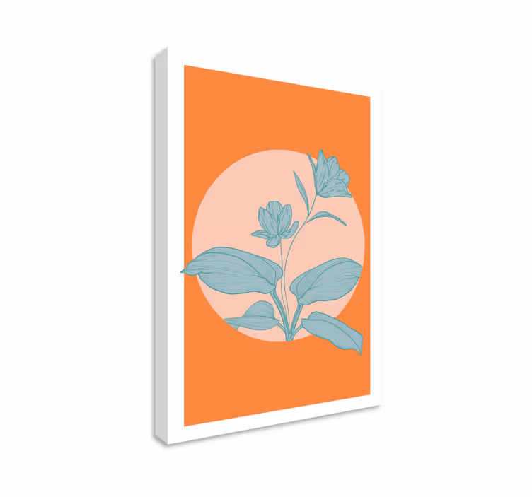 Canvas schilderij oranje bloem - TenStickers