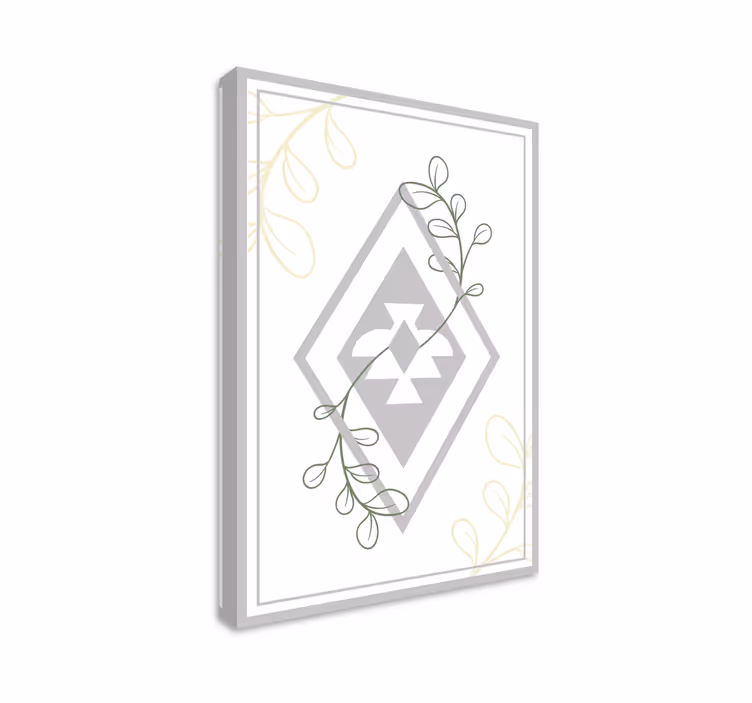 Geometrisch bladpatroon Canvas schilderij woonkamer - TenStickers