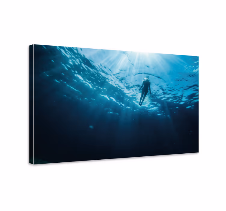 Canvas scuba duiker onderwater - TenStickers