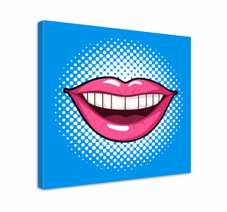 Pop Art Mond illustratie canvas schilderij - TenStickers