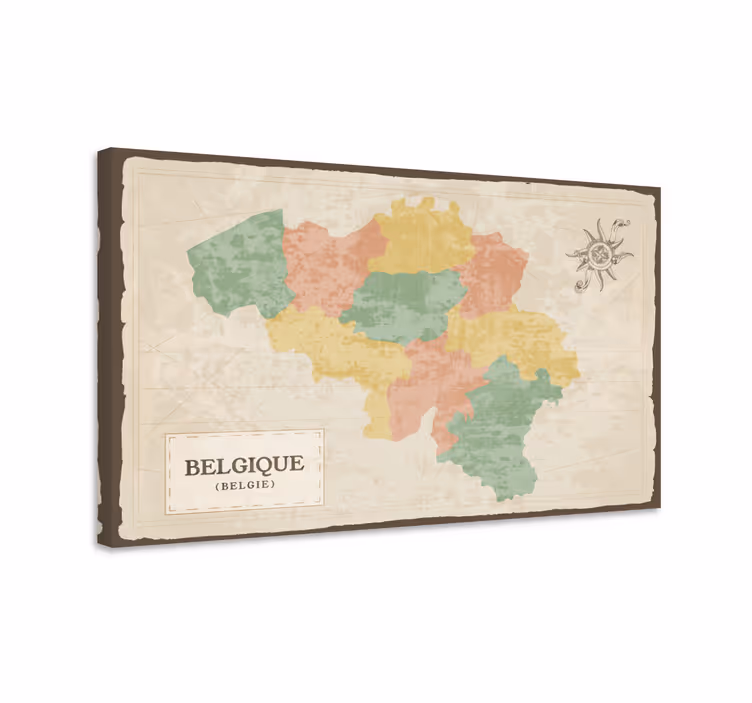 Antieke map canvas schilderij - TenStickers