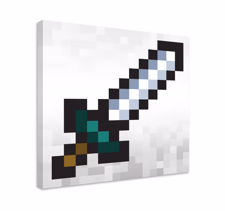 Pixel Zwaard videogames canvas schilderij - TenStickers