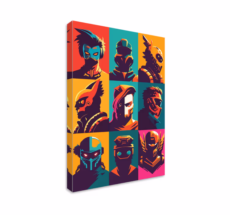 Pop art personages videogames canvas - TenStickers