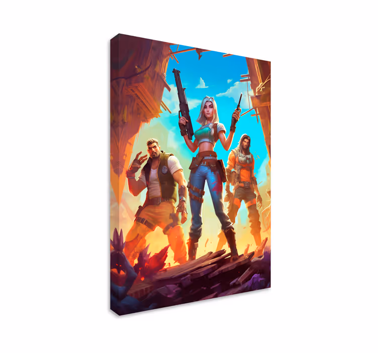 Krijgers in een verlaten plaats games canvas - TenStickers