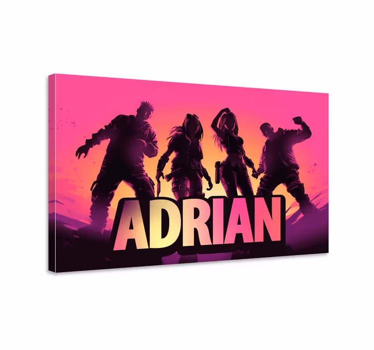 Dansende karakters games canvas en naam - TenStickers