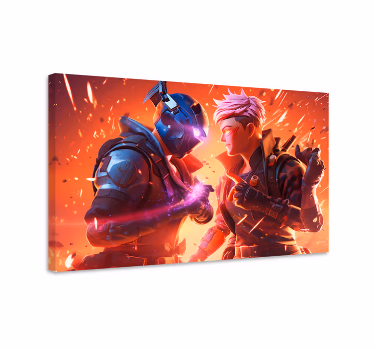 Epische gevecht videogames canvas schilderij - TenStickers