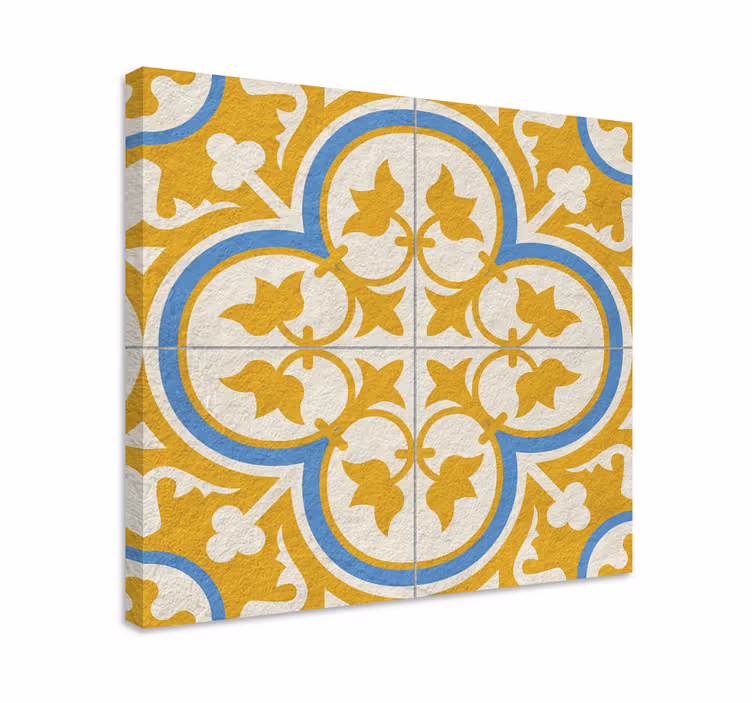 Gele hydraulische tegel Vintage canvas - TenStickers