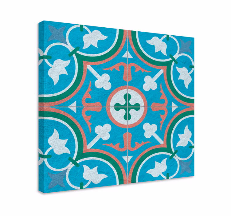 Blauwe hydraulische tegel Vintage canvas - TenStickers