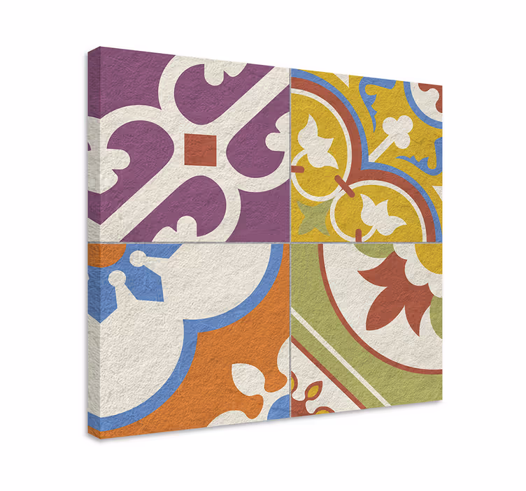 Patroon tegel versieringen vintage canvas - TenStickers