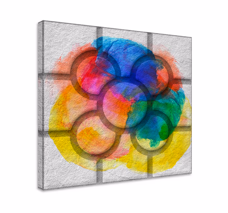 Kleurrijke tegels straten Bilbao vintage canvas - TenStickers