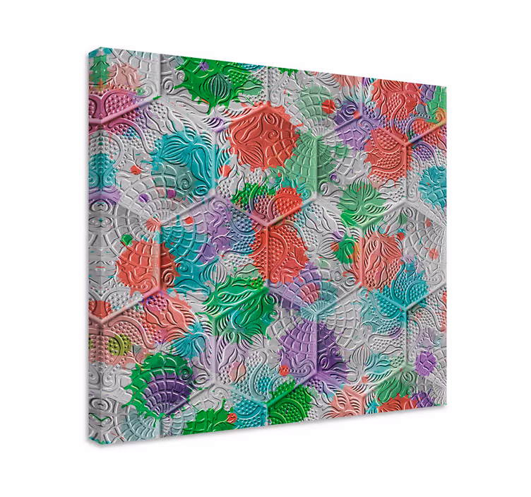 Tegels bevlekt vintage canvas schilderij  - TenStickers